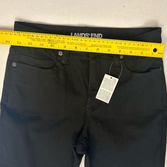 Lands' End high rise straight black denim jeans NWT Sz-4. O2 - Picture 9 of 10